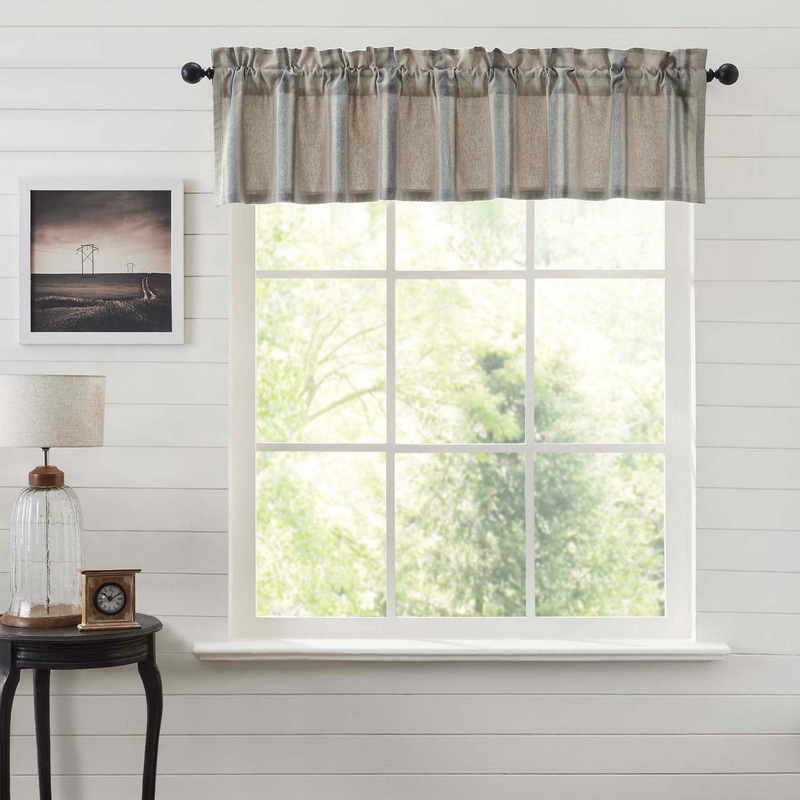 Grain Sack Blue Valance 16×72