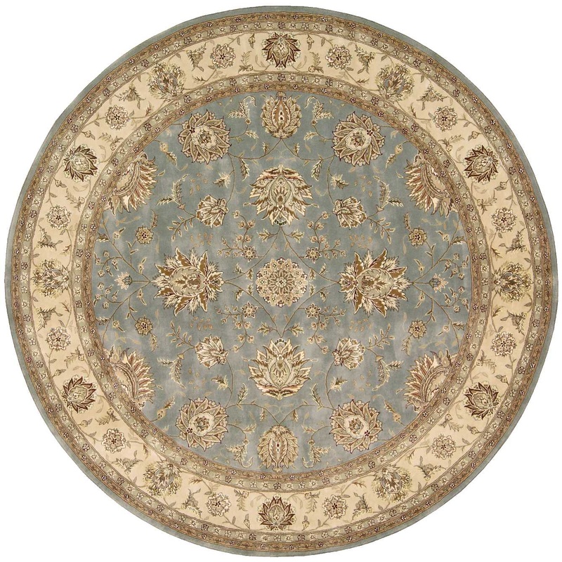 Nourison Nourison 2000 8′ x Round Blue Traditional Indoor Rug