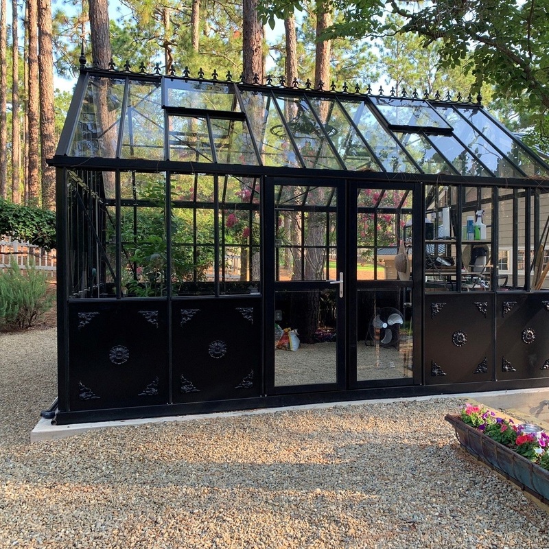 Retro Royal Victorian VI Glass Greenhouse Kit with 4mm Tempered Glass Panels and Aluminum Frame