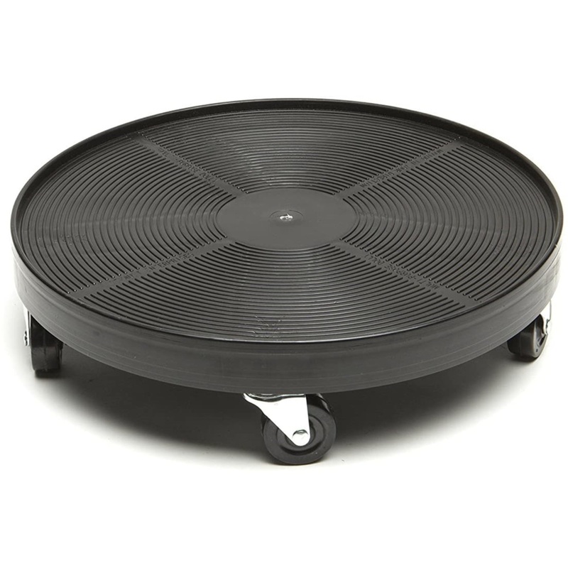 DeVault Heavy Duty Plastic Plant Dolly with 5 Casters, Supports up to 500lb, Black, 16″