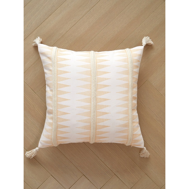 Yellow and Ivory Square Pillow