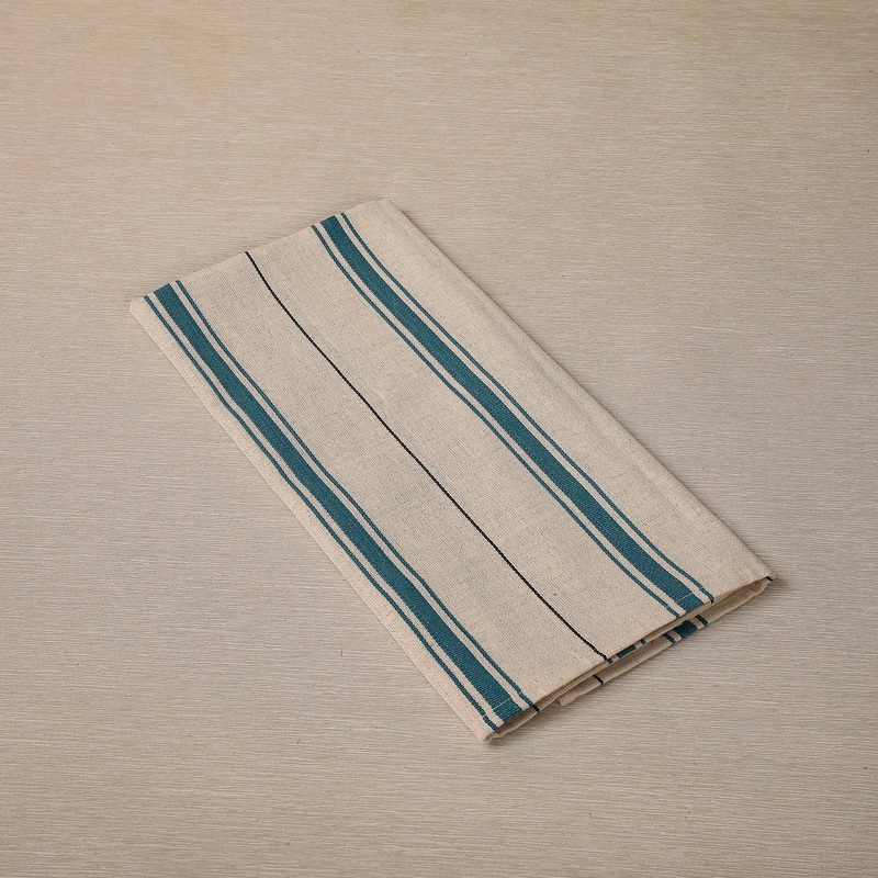 Teal stripe kitchen towel
