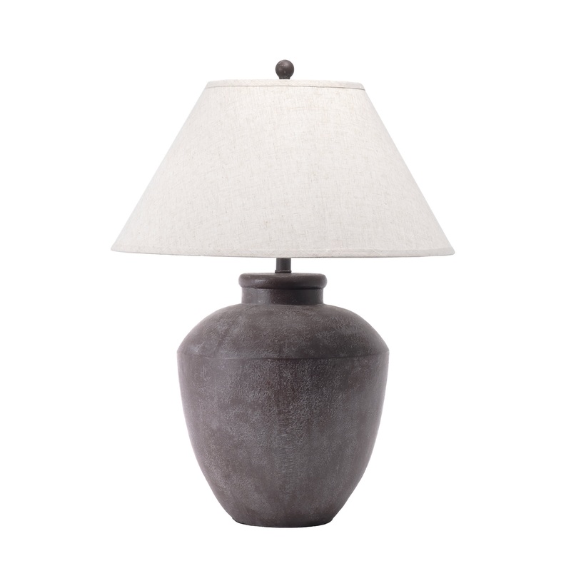 30-inch Vintage Resin Urn Table Lamp | Brown