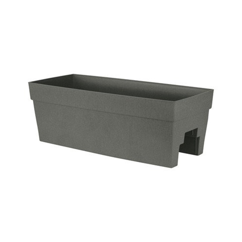 DCN Plastic Self-Watering Harmony Rail Planter, Slate 27″