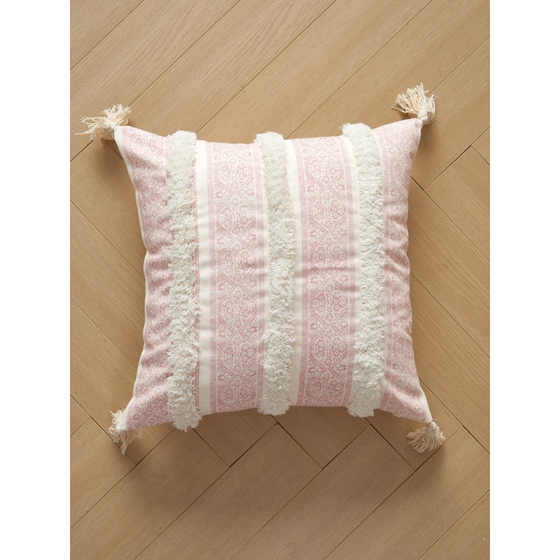 Pink Geometric Square Pillow
