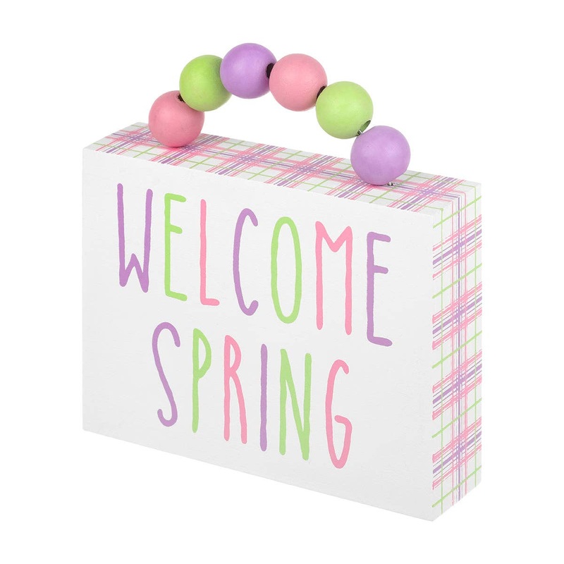 Spring Plaid Block w/ Beads