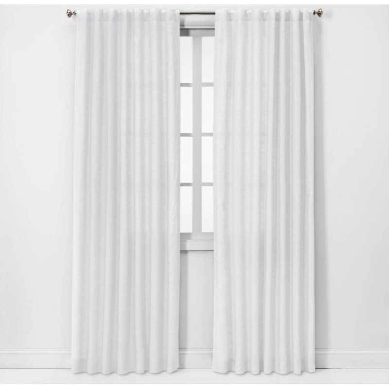 54″ x 95″ Linen Light Filtering Curtain – White
