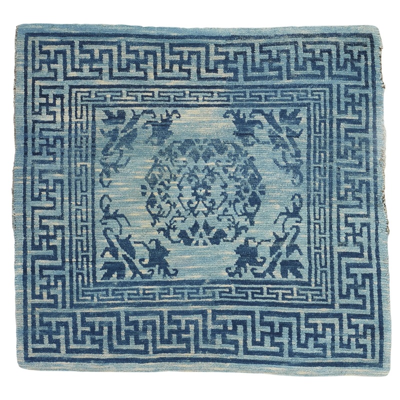ANTIQUE TIBETAN KHAGHANGMA 2′ 7″ x 2′ 5″ 20th C