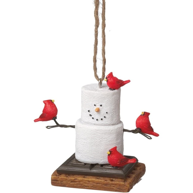 Ganz S’Mores With Cardinals Resin Christmas Ornament