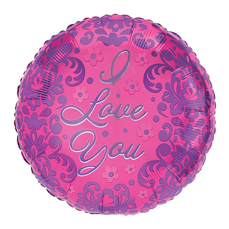 I Love You Balloon Damask Floral