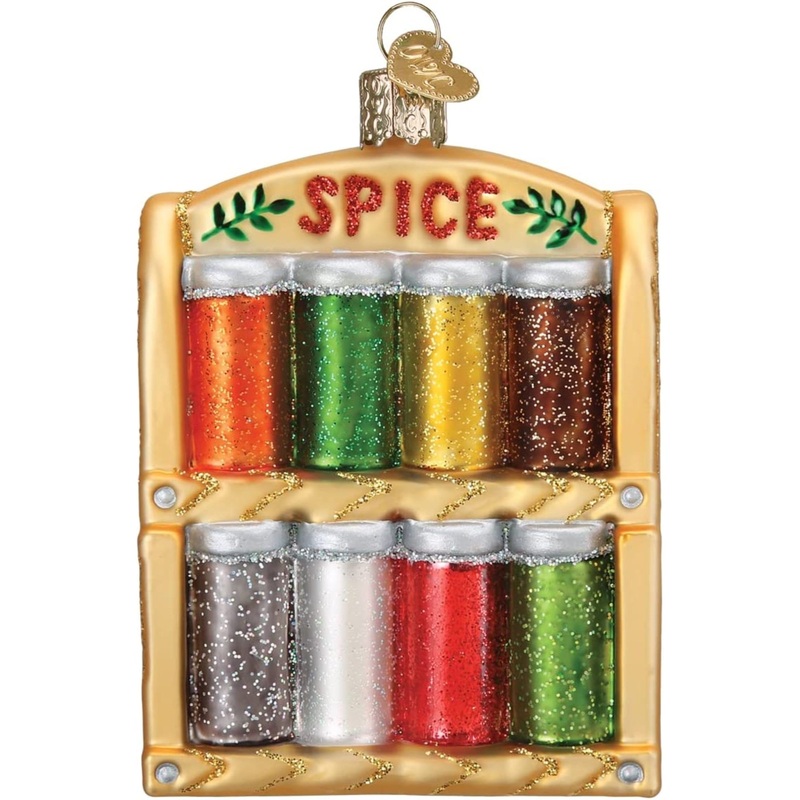 Old World Christmas Glass Blown Spice Rack Ornament, 4″