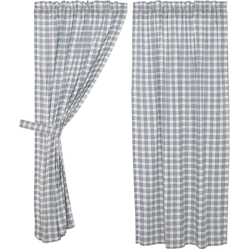Sawyer Mill Blue Plaid Short Panel Set of 2 63×36