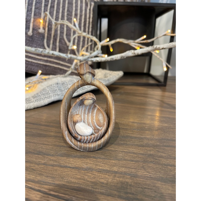 3.6″ Italian Natural Wood Nativity Set