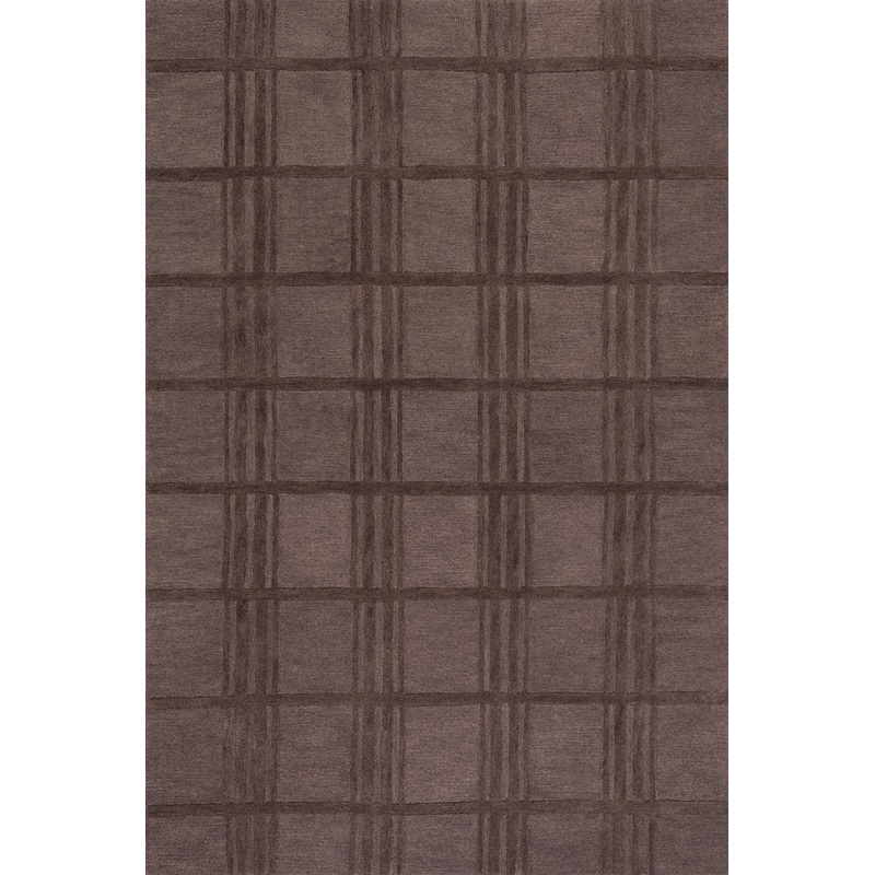 Mallory Checked Wool Rug | Dark Brown