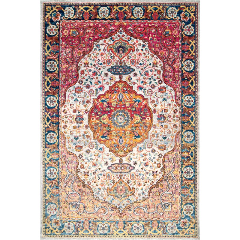 Vintage Herati Medallion Rug | Orange