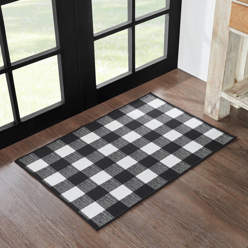 Annie Buffalo Check Black Indoor/Outdoor Rug Rect 24×36