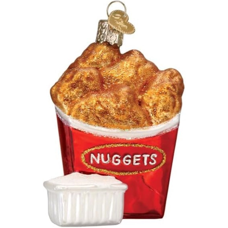 Old World Christmas Blown Glass Ornament for Christmas Tree, Chicken Nuggets (with OWC Gift Box)