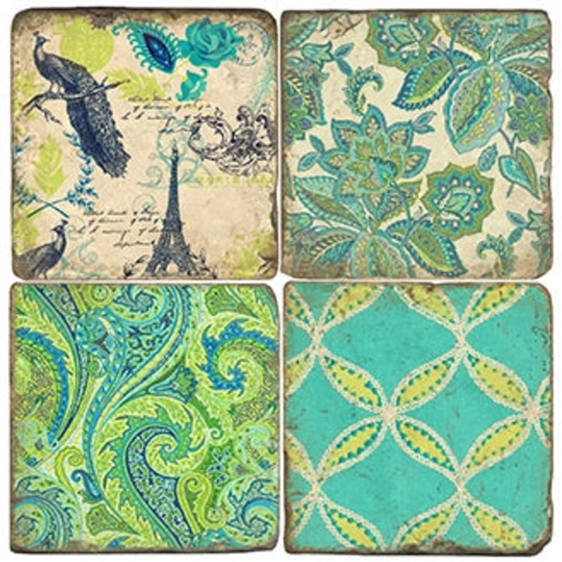Pretty as a Peacock Coasters – Set of 4