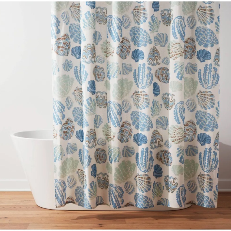 13pc Coastal Shower Curtain Set – Cream Seashell