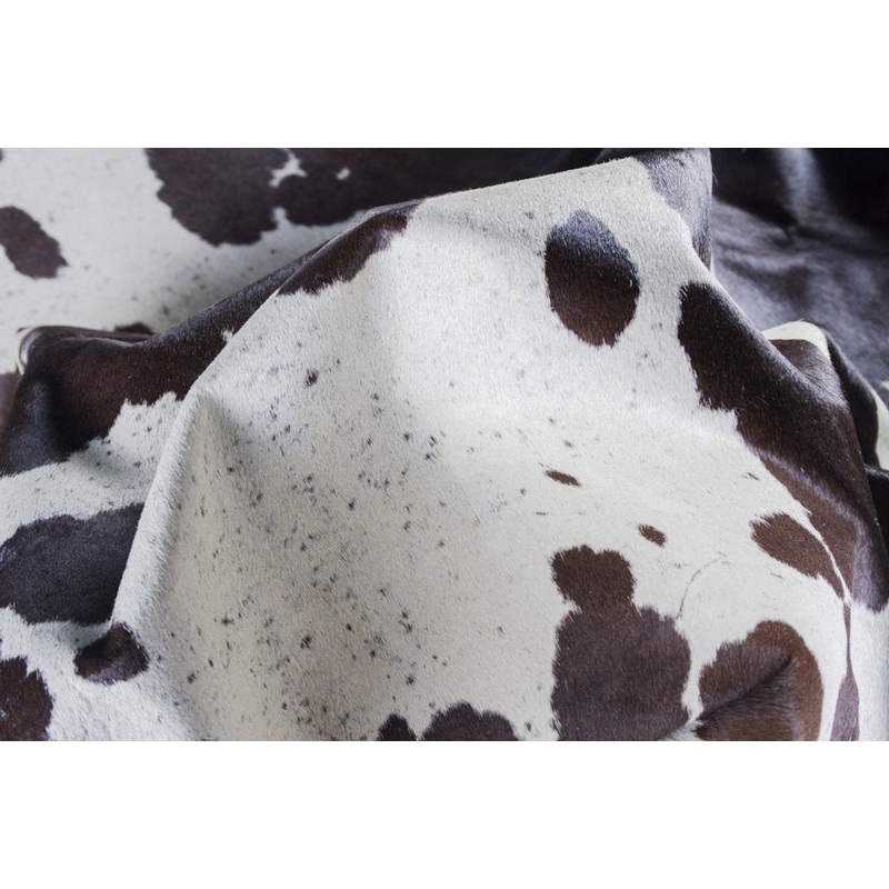 Brown Cowhide Area Rug  Hand Knotted, Stain Resistant