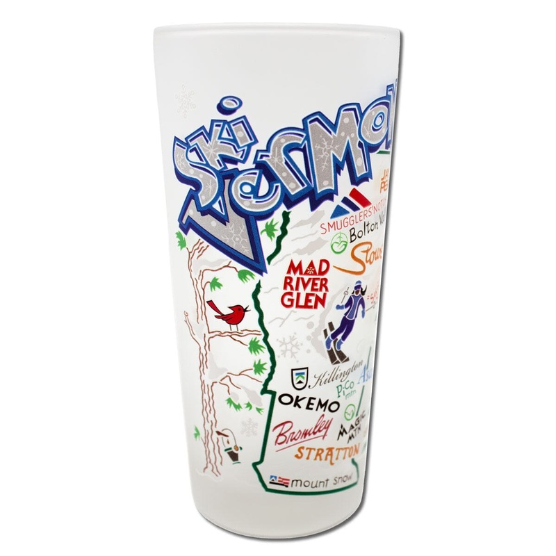 Ski Vermont Drinking Glass