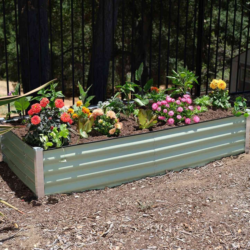 EasyAssemble Modular Metal Raised Garden Bed Kit – 15″ Tall