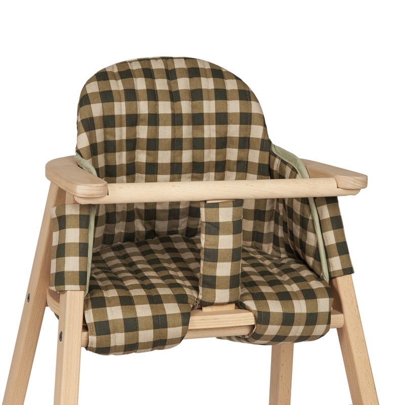 Growing Green High Chair Cushion – Green Checks