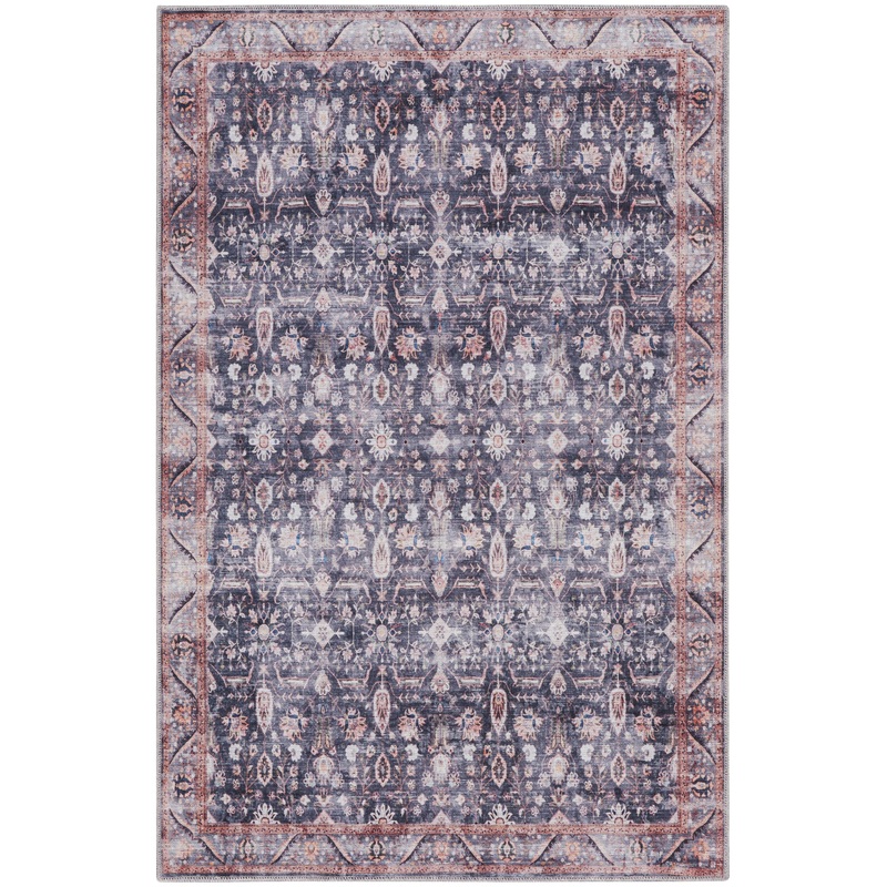Nourison Grand Washables 5’3″ x 7’3″ Navy Ivory Vintage Indoor Rug