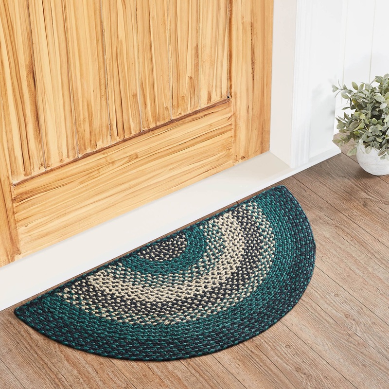 Pine Grove Jute Rug Half Circle w/ Pad 16.5×33