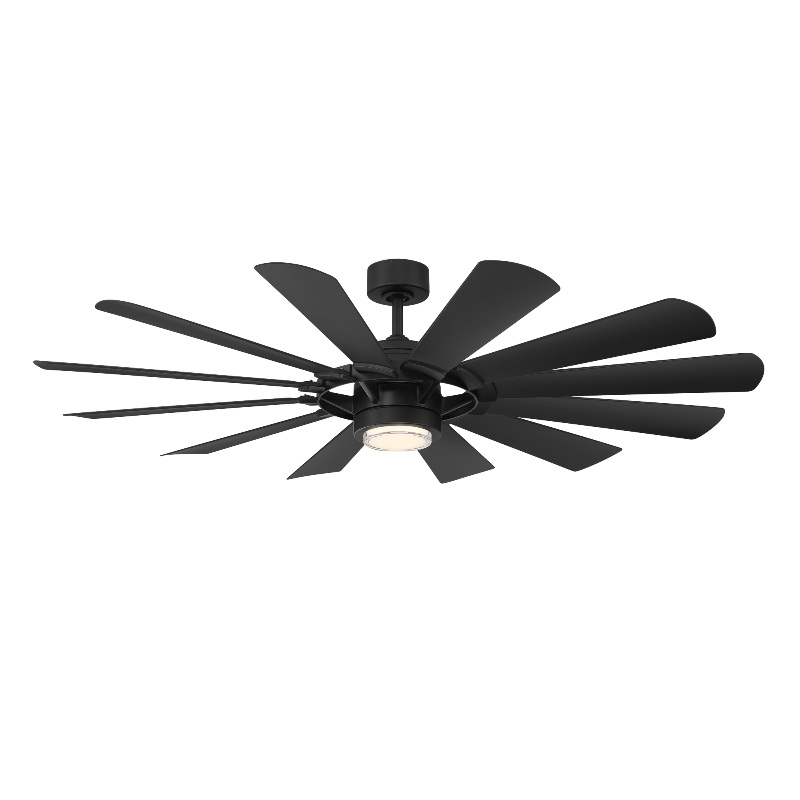 Modern Forms FR-W2201-65L Wyndmill 65″ Indoor/Outdoor Ceiling Fan with LED Light Kit, 3000K