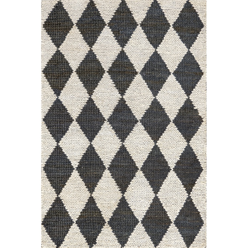 Deja Diamond Jute Trellis Rug | Charcoal