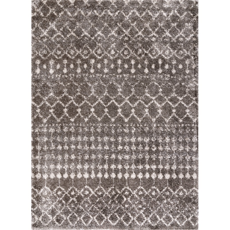 Moroccan Trellis Soft Shag Rug | Brown