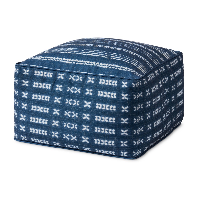 Loloi Pouf | Indigo / Ivory Abstract