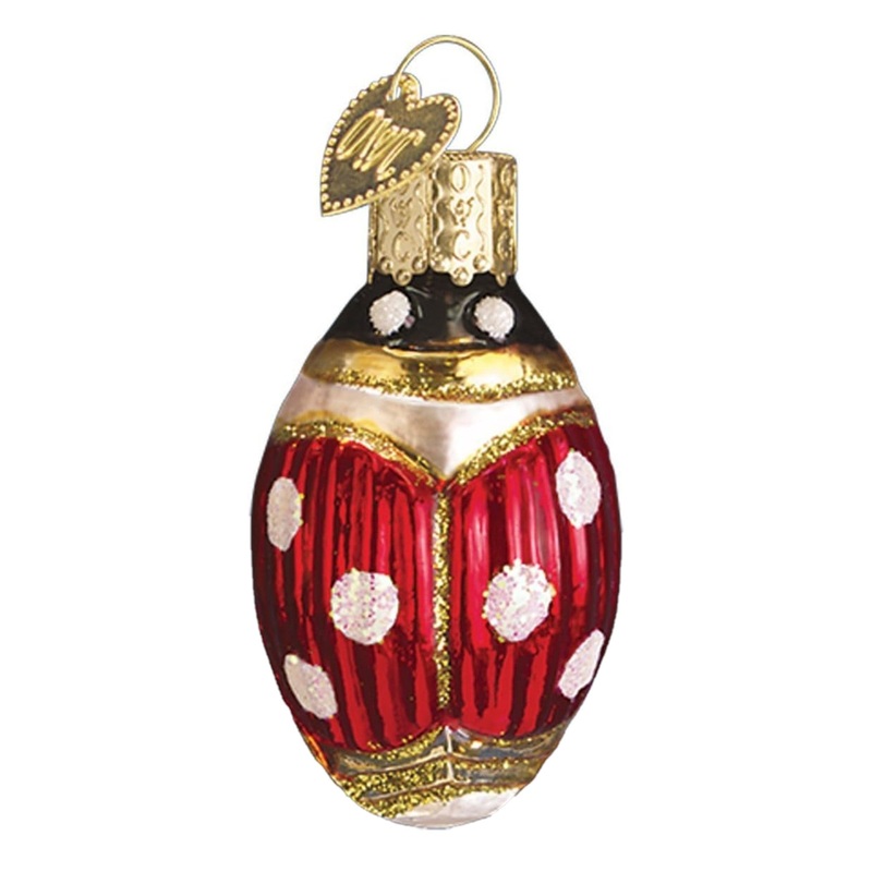Old World Christmas Blown Glass Ornament for Christmas Tree, Lucky Ladybug