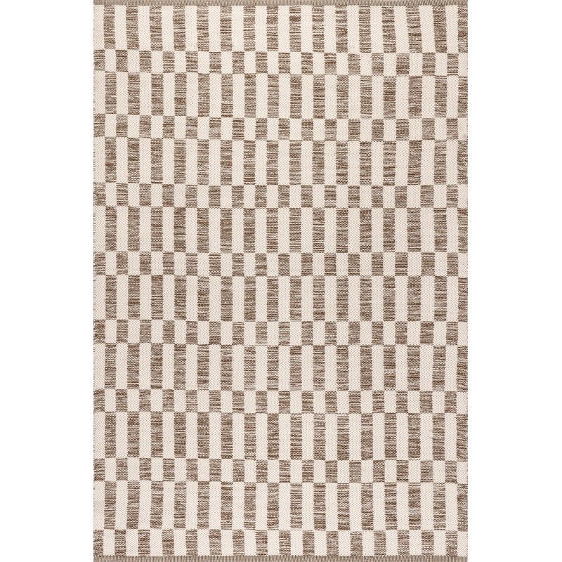 Orana Checkered Indoor/Outdoor Rug | Brown