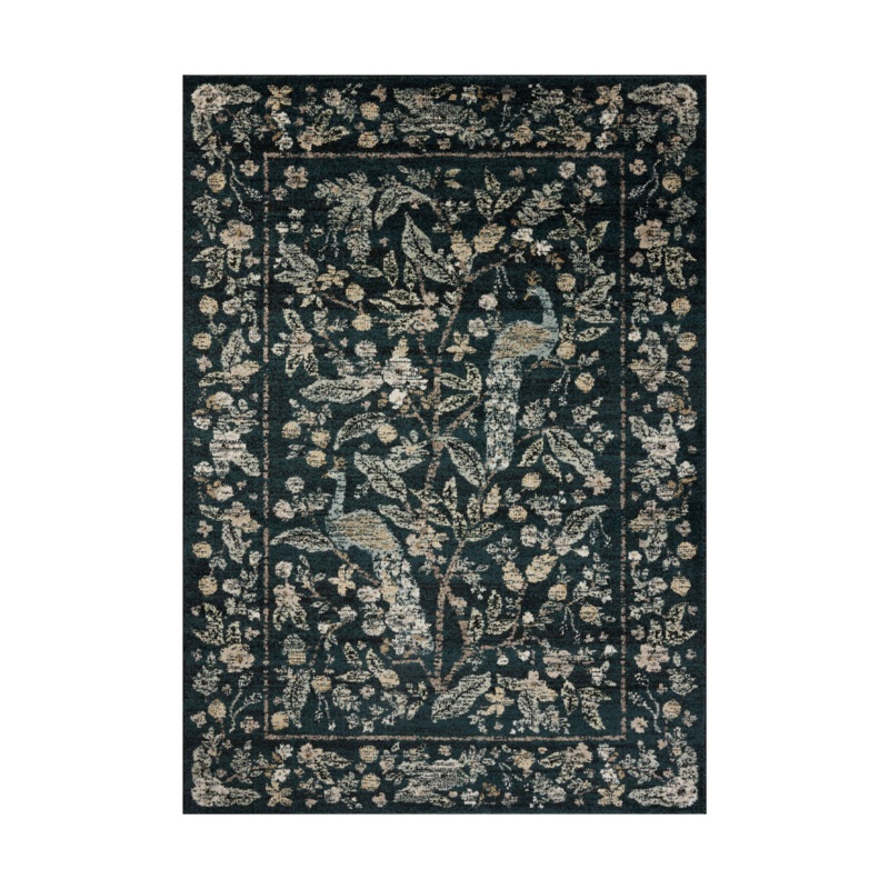 Rifle Paper Co. x Loloi Laurel Peacock Garden Navy Rug