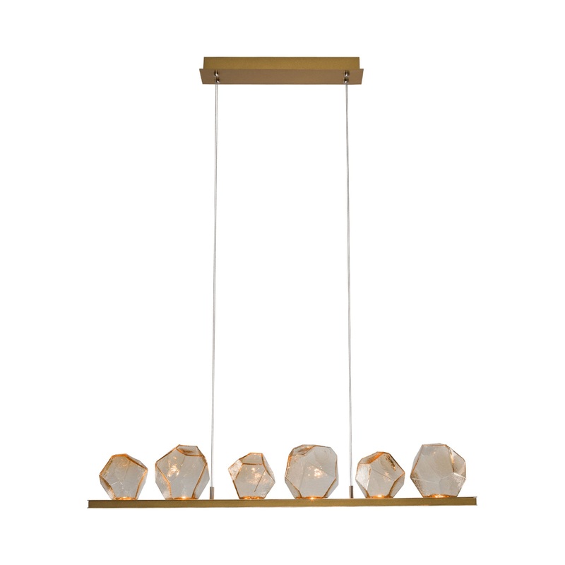 Gem Bezel LED Linear Pendant Light