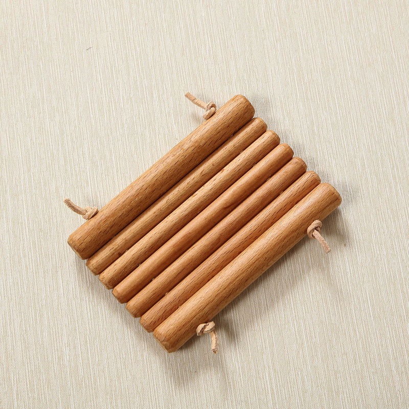 Rolled Beech & Leather Soap dish