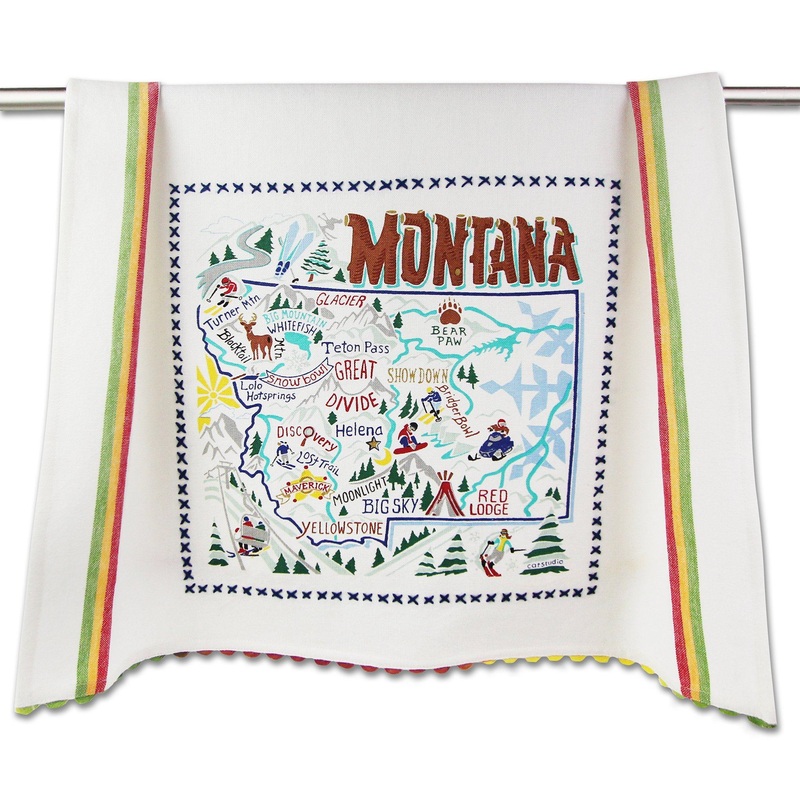 Ski Montana Dish Towel