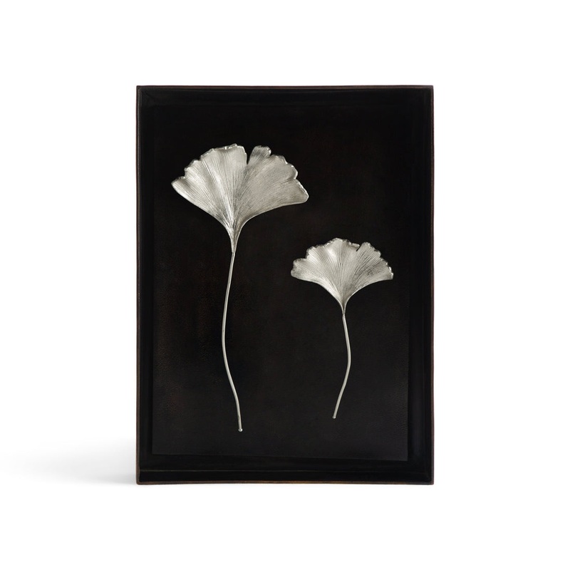 Ginkgo Leaf Shadow Box Antique Nickel