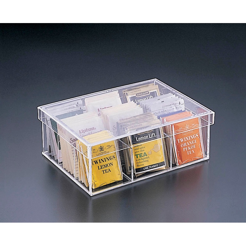 Huang Acrylic 9-Compartment Tea Bag Box w/ Cover