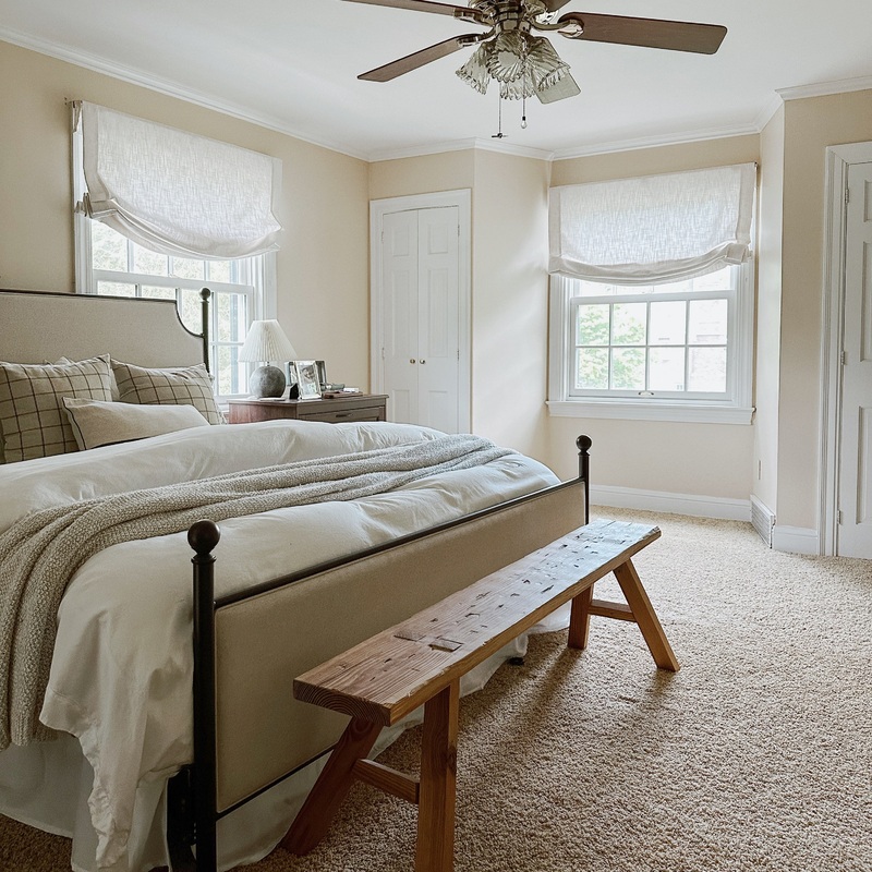 Lily Linen Flame Retardant Roman Shades & Blinds | Relaxed