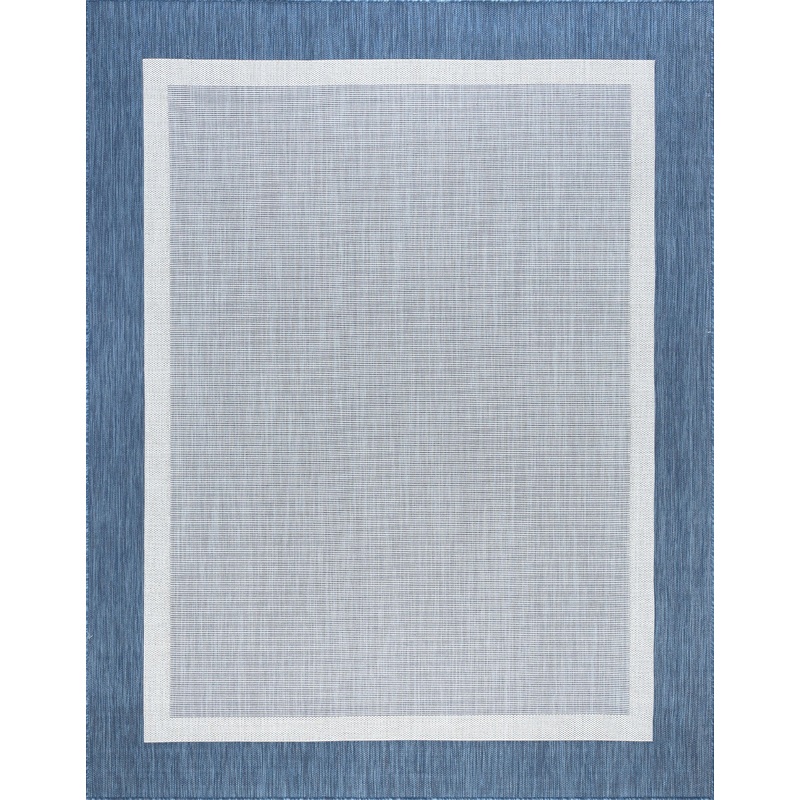 Tayse Solid Border Area Rug ECO12-Dania Transitional Flat Weave Indoor/Outdoor Polypropylene