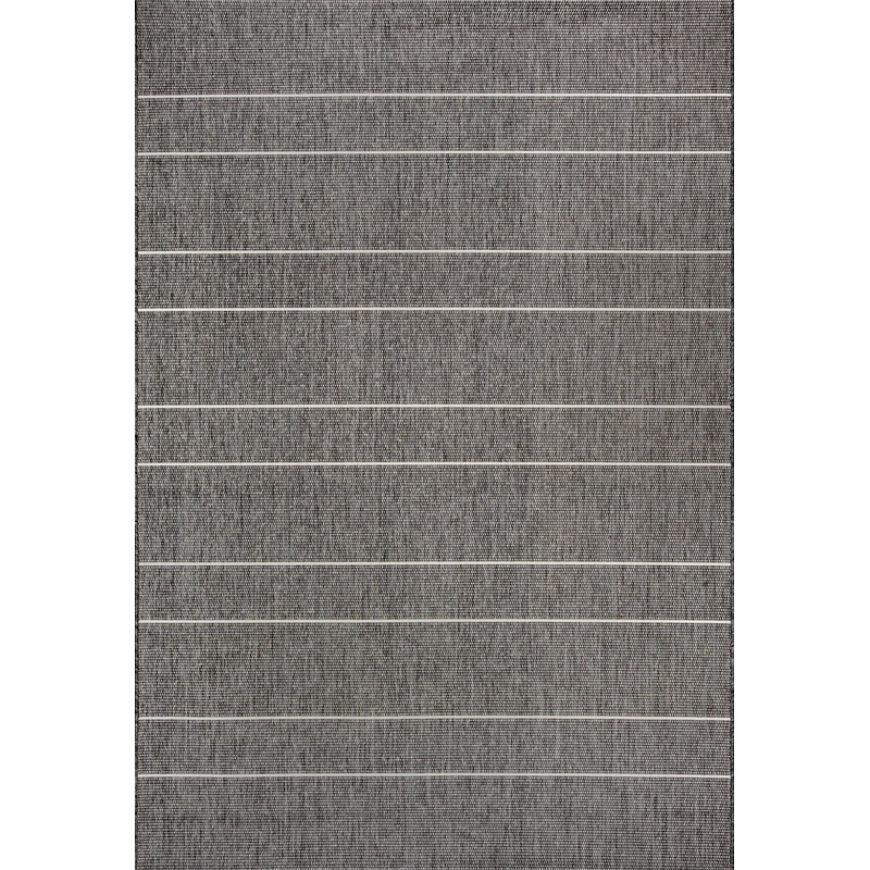 Venetian Pinstripes Indoor/Outdoor Rug | Dark Grey