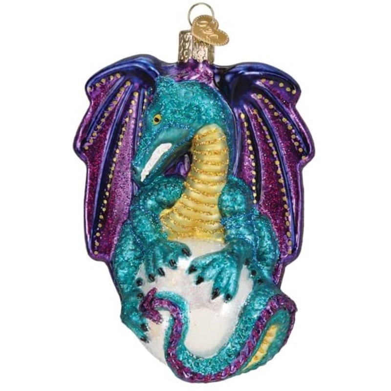 Old World Christmas Hanging Glass Tree Ornament, Fantasy Dragon