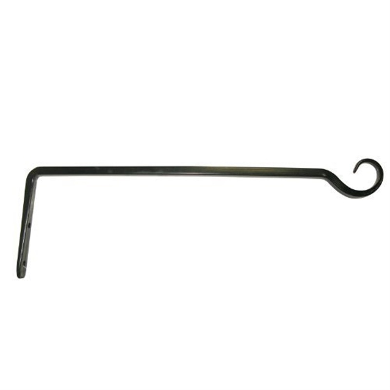 Hookery Straight Upturned Metal Hanger for Feeders or Hanging Baskets  Outdoor Use, Supports up to 30lb, Black, 15″