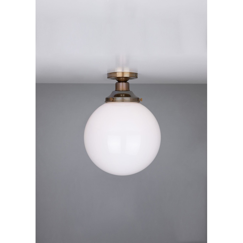 Yerevan Opal Globe Flush Ceiling Light