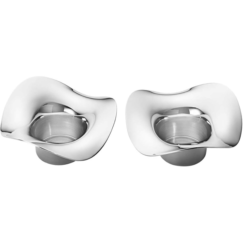 Georg Jensen Cobra Stainless Steel Tealights, Set of 2