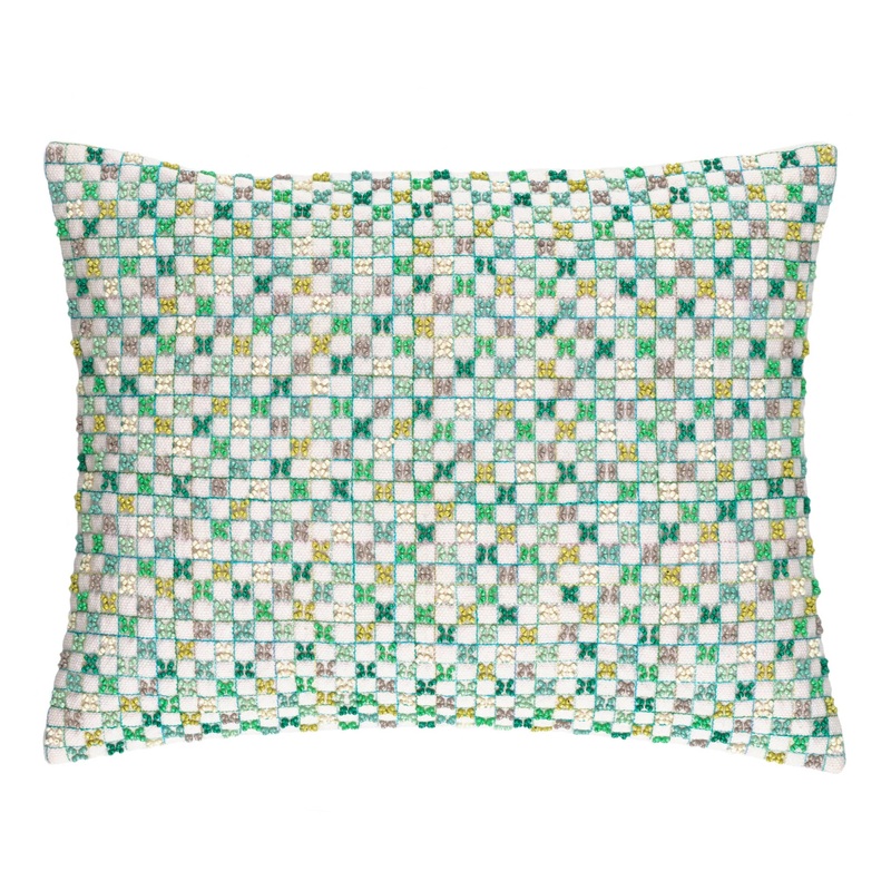 Linden Embroidered Decorative Pillow Cover | Blue