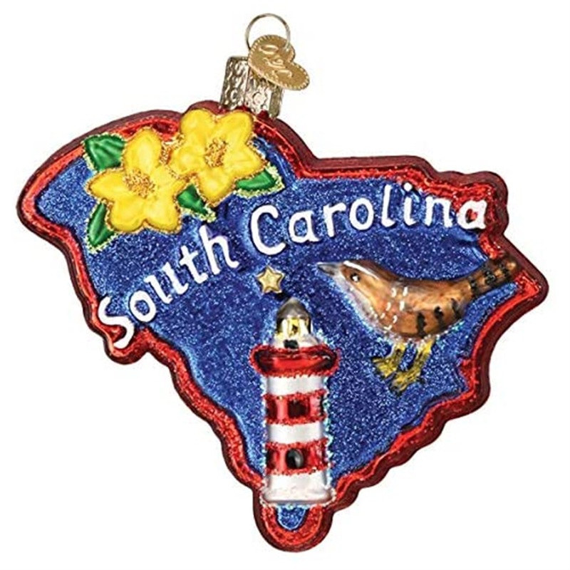Old World Christmas Ornaments State of South Carolina Glass Blown Ornaments for Christmas Tree